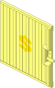 Door  6.5 x  5 Sliding Corrugated Surface with Yellow "$" Pattern