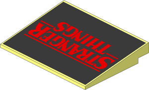 Slope Brick 10  6 x  8 with Red "Stranger Things" on Black Background Sticker