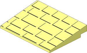 Slope Brick 10  6 x  8 with Shingled Roof Pattern
