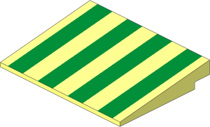 Slope Brick 10  6 x  8 with Green Stripes Pattern