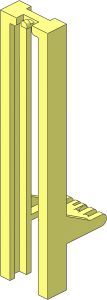 Forklift Rails  2 x  3 x  7.667 Non-locking with 6 Fingers