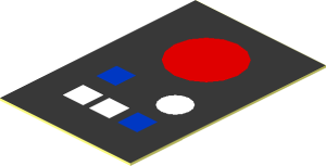 Sticker  1.2 x  0.8 with Blue, White and Red Buttons