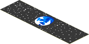 Sticker  1.6 x  5.7 with Planet and Stars