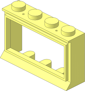 ~Window  1 x  4 x  2 Classic with Solid Studs