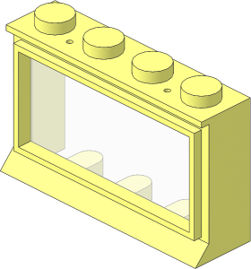Window  1 x  4 x  2 Classic with Solid Studs (Complete)