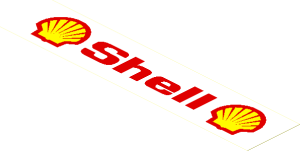 Sticker  2.1 x  9.9 with "Shell" and Shell Logos 1971