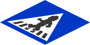 Sticker  1.8 x  1.8 with Roadsign Minifig Crosswalk