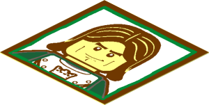 Sticker  1.8 x  1.8 with Castle Soldier Portrait