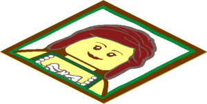 Sticker  1.8 x  1.8 with Castle Maiden Portrait