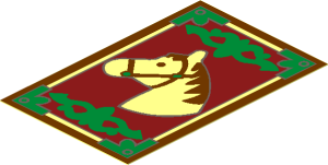 Sticker  2.7 x  1.7 with Horse Head and Gold Border