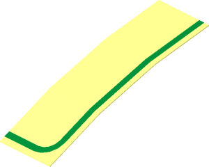 Sticker  0.9 x  2.9 with Gold Stripe Left (Formed)