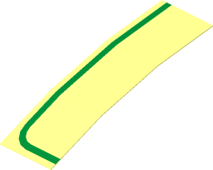 Sticker  0.9 x  2.9 with Gold Stripe Right (Formed)