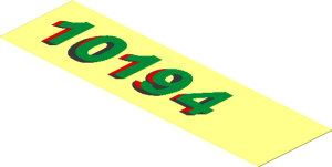 Sticker  1.1 x  3.9 with Gold "10194" Aligned Left