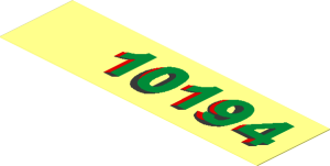 Sticker  1.1 x  3.9 with Gold "10194" Aligned Right