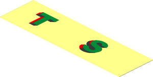 Sticker  1.1 x  3.9 with "T S"