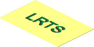 Sticker  1.1 x  1.8 with Gold "LRTS"