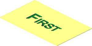 Sticker  1.1 x  1.8 with Gold "FIRST"