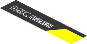 Sticker  1.8 x  7.8 with "MK 8265" with Yellow on Right