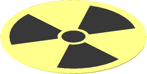Sticker  2.0 x  2.0 Round with Radioactive Hazard Trefoil