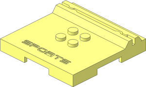 Plate  6 x  6 x  0.667 with 4 Studs and Card-holder - "SPORTS"