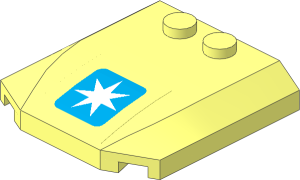 Wedge  4 x  4 x  0.667 Curved with Maersk Logo Sticker