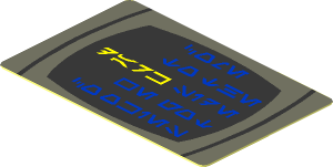 Sticker  1.1 x  1.7 with Aurebesh Characters "DARK"