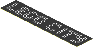 Sticker  0.8 x  3.8 White Dot Matrix Display on Black Background with "LEGO CITY"