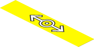Sticker  0.8 x  3.8 with White Train Logo with Black Outline on Yellow Background