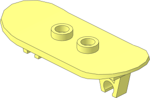 Minifig Skateboard with Two Wheel Clips