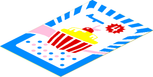 Sticker  2.9 x  1.9 with Cupcake