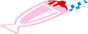 Sticker  5.2 x  2.0 with Pink Ice Cream Sundae