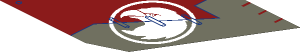 Sticker Tail Left with White Eagle Head in Circle on DkRed