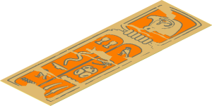 Sticker  5.8 x  1.8 with Hieroglyphs and Horus Head on Tan Background