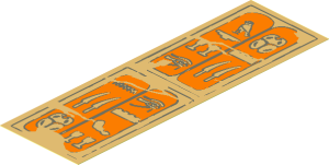 Sticker  5.8 x  1.8 with Hieroglyphs on Tan Background