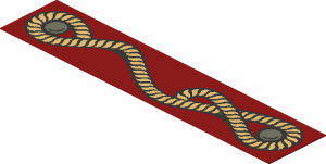 Sticker  0.8 x  3.8 DkRed with Rope