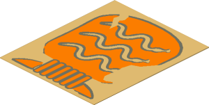 Sticker  2.2 x  1.8 with Hieroglyphs and 3 Snakes on Tan Background