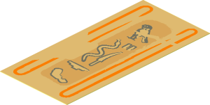 Sticker  3.75 x  1.75 with Hieroglyphs, Bird on Top