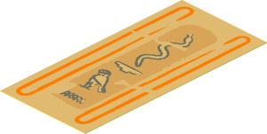 Sticker  3.75 x  1.75 with Hieroglyphs, Snake on Top