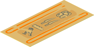 Sticker  3.75 x  1.75 with Hieroglyphs, Scarab on Top