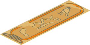 Sticker  5.75 x  1.75 with Hieroglyphs, Bird on Top