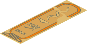 Sticker  5.75 x  1.75 with Hieroglyphs, Snake on Top