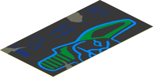 Sticker  3.4 x  1.8 with Hieroglyphs and Anubis Head (Left Half)