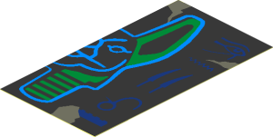 Sticker  3.4 x  1.8 with Hieroglyphs and Anubis Head (Right Half)