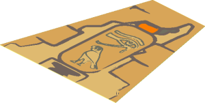 Sticker  3.2 x  3.1 Trapezoid with Wall and Hieroglyphs