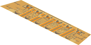 Sticker  3.2 x 11.5 Trapezoid with Wall and Hieroglyphs