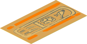 Sticker  3.2 x  1.8 with Hieroglyphs Type 2 (Swords on Bottom)