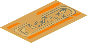 Sticker  3.2 x  1.8 with Hieroglyphs Type 3 (Arm on Bottom)