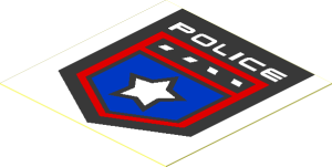 Sticker  1.8 x  1.8 with Black/Red/Blue Badge and "POLICE"