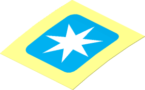 Sticker  1.8 x  1.8 with Maersk Logo (Formed)