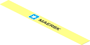Sticker  0.8 x  7.7 with Maersk Logo and Text